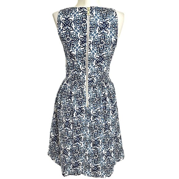 Milly Capri Italia Dutch Tulip Dress Classic Blue White Fit and Flare Size 2 - Picture 7 of 16